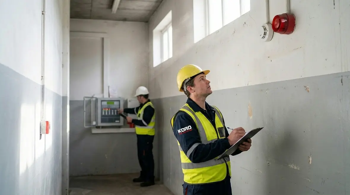 Modern fire alarm panel replacement in a commercial facility