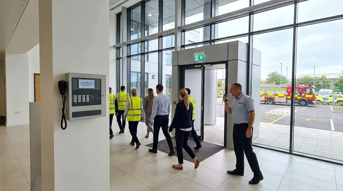 Voice evacuation system in a commercial facility