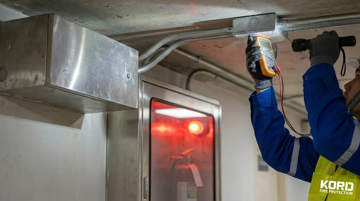 Fire extinguisher cabinet visibility with proper lighting