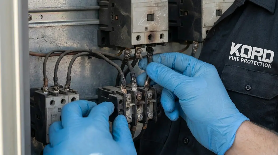 Electrical testing on fire pump controller wiring and terminals
