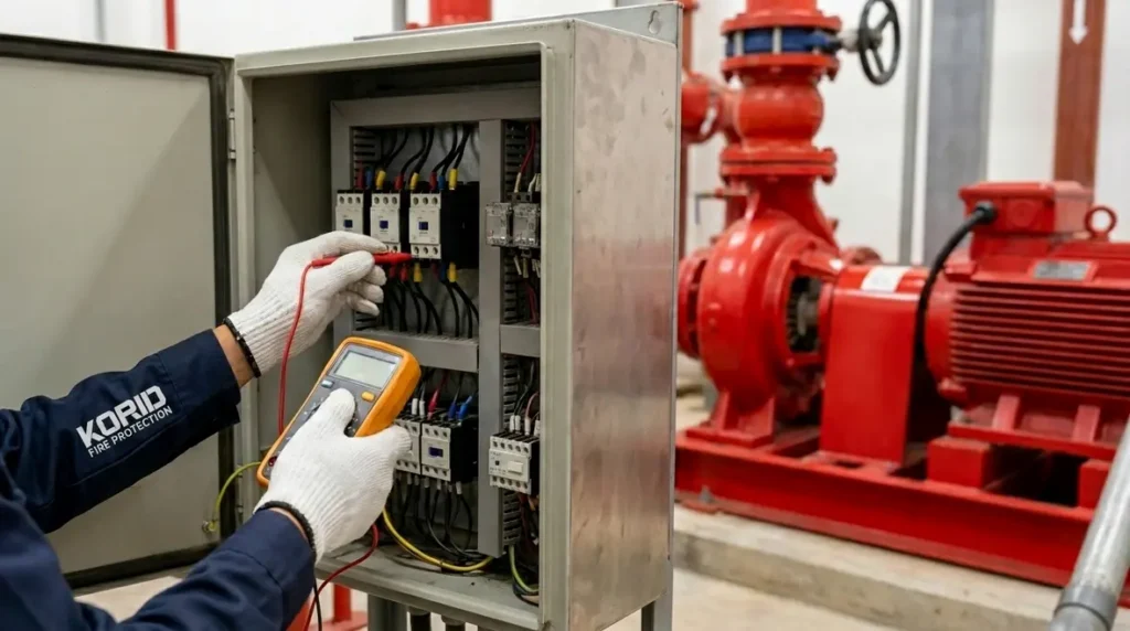 Fire pump motor starter maintenance