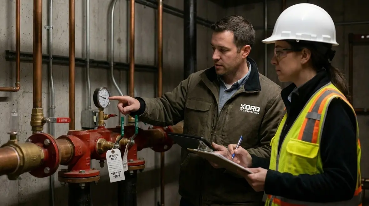 Corrective maintenance and verification on a standpipe system after testing
