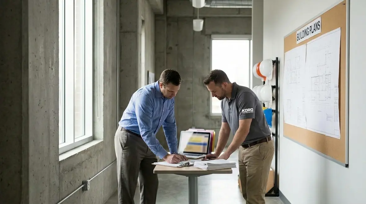 facility manager reviewing title 24 compliance plans