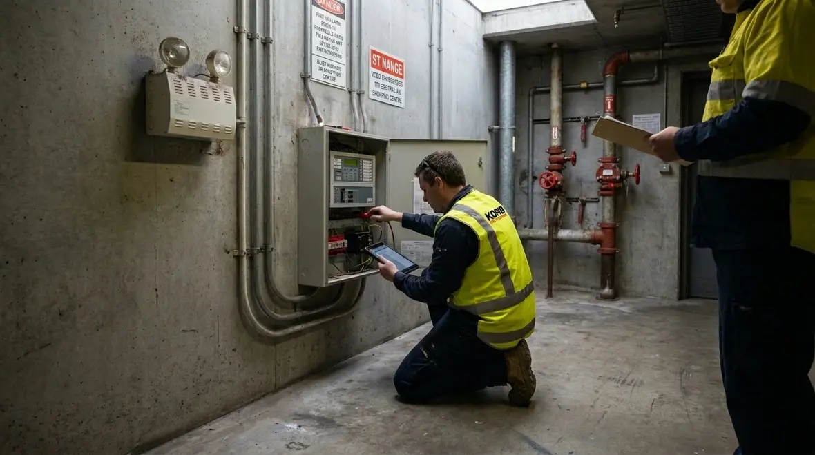 Inspection of Australian fire protection equipment in an industrial facility