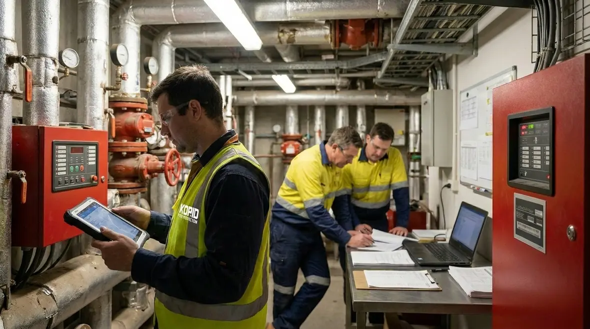 Integrated fire detection and suppression systems in an Australian commercial building