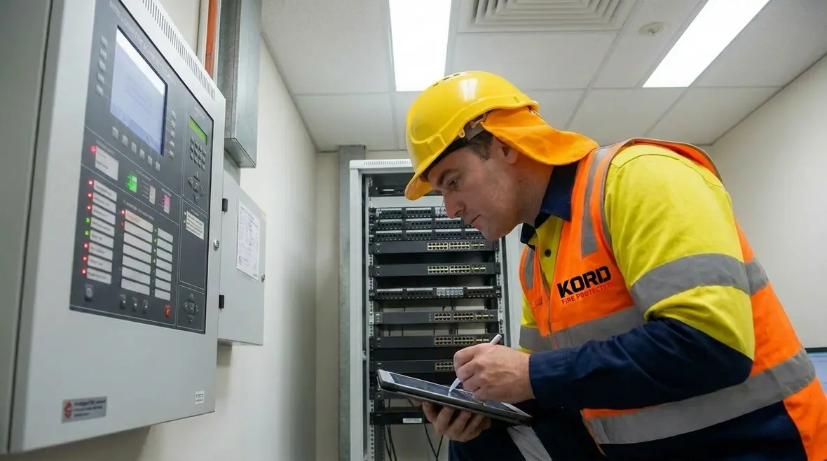 Intelligent fire alarm notification devices installed across a large facility