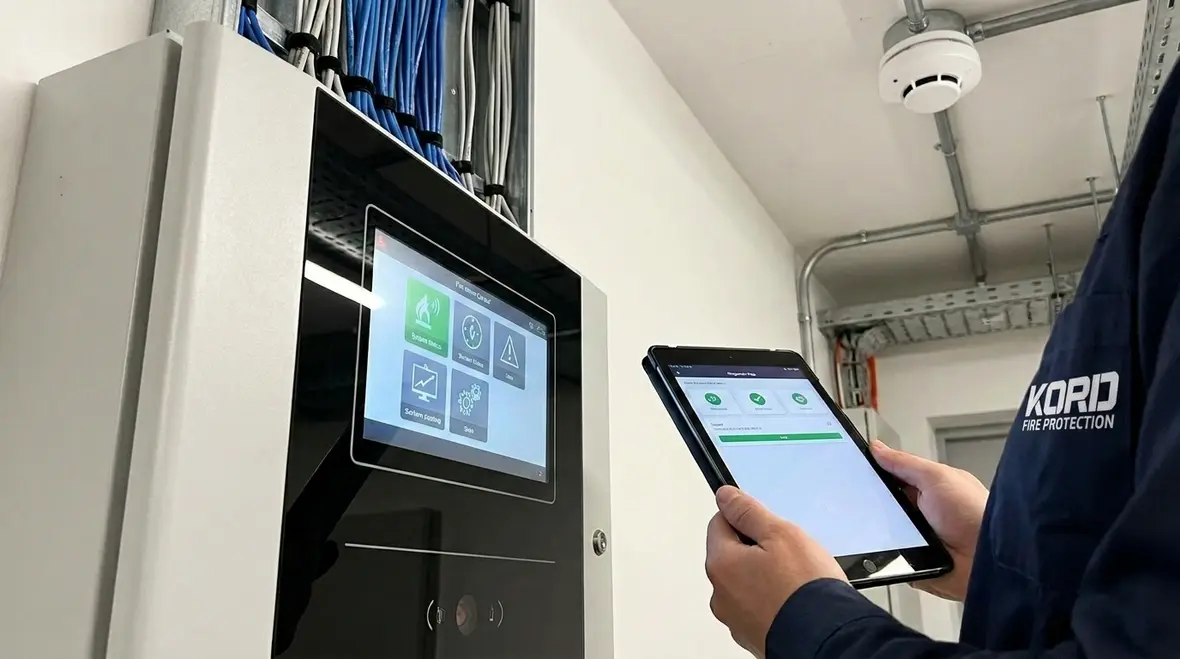 Automated fire alarm notification systems protecting a commercial facility