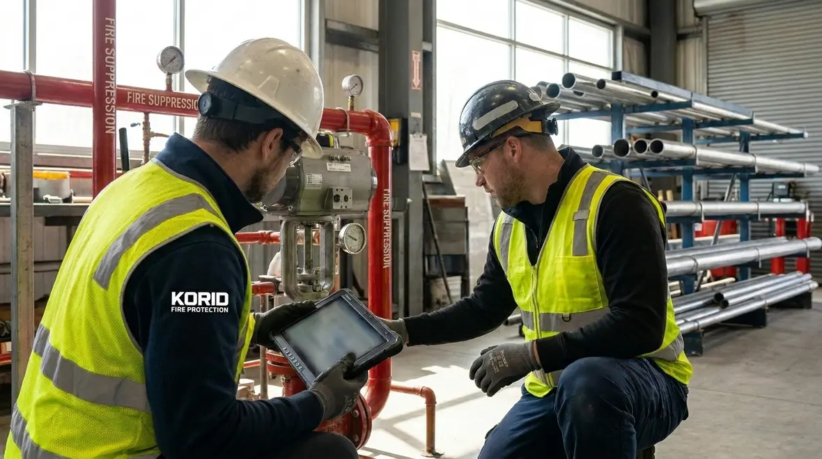 Sensor data review for predictive fire suppression maintenance
