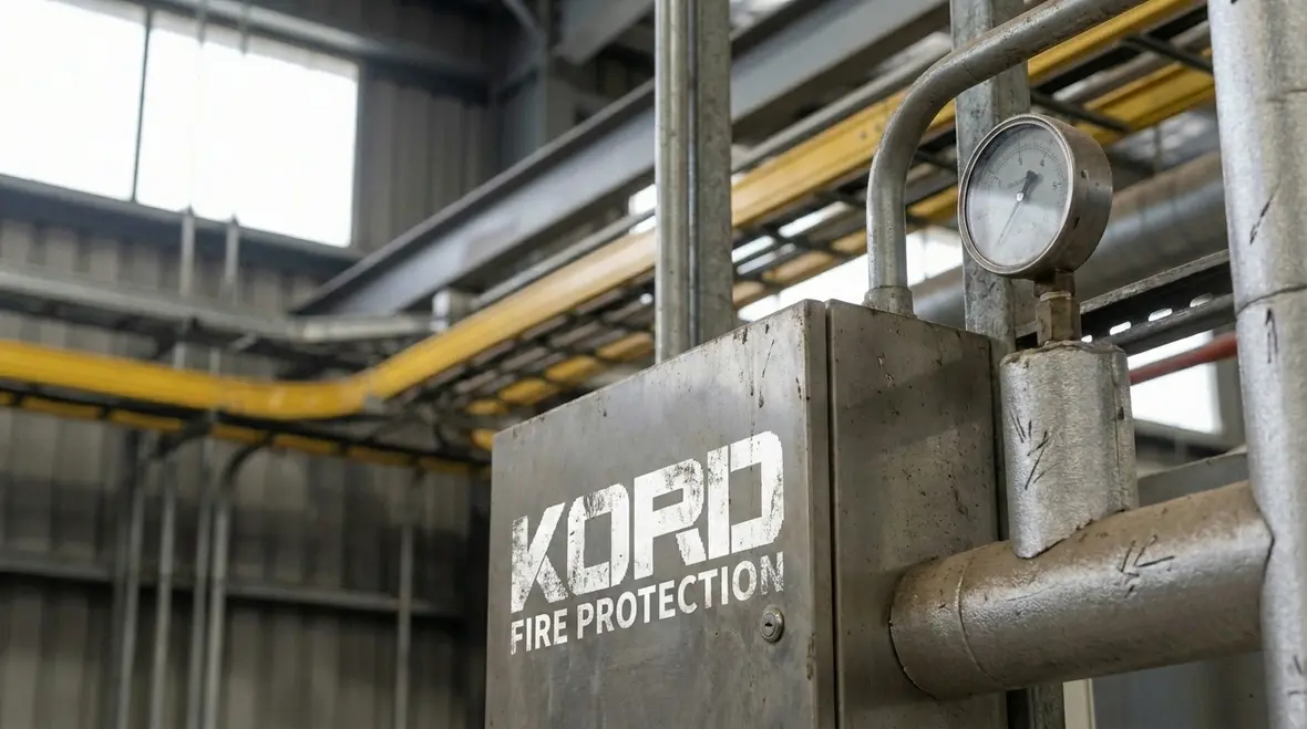Automated fire suppression system maintenance inspection in an industrial facility