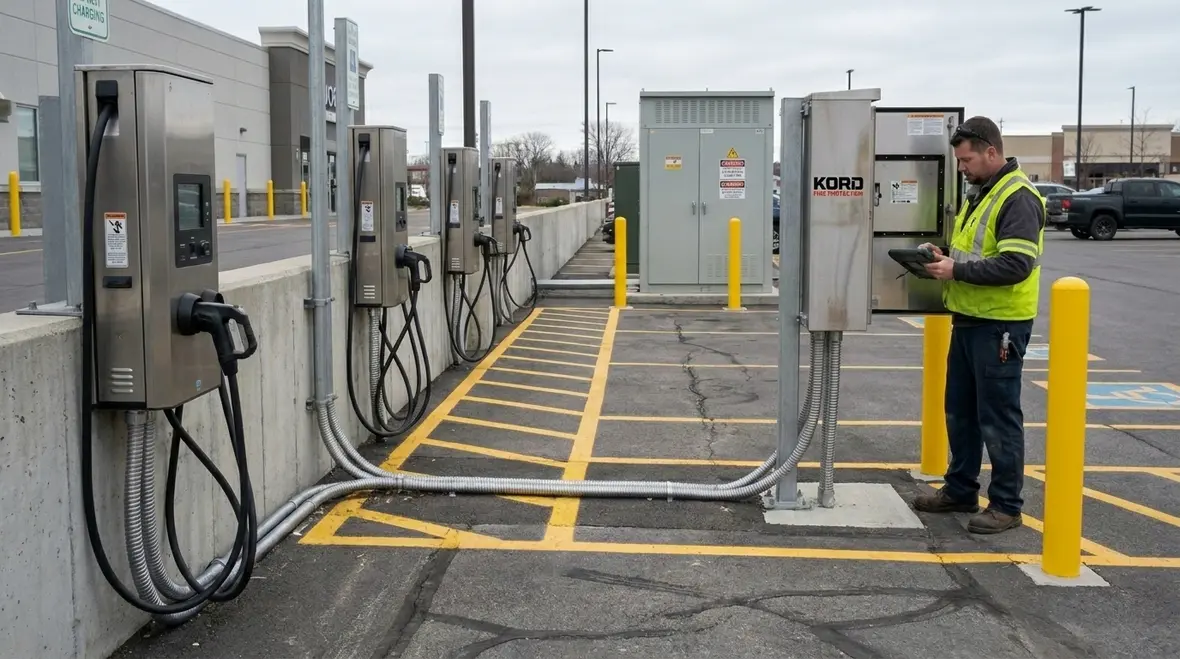 Commercial EV charger layout planning at a business site