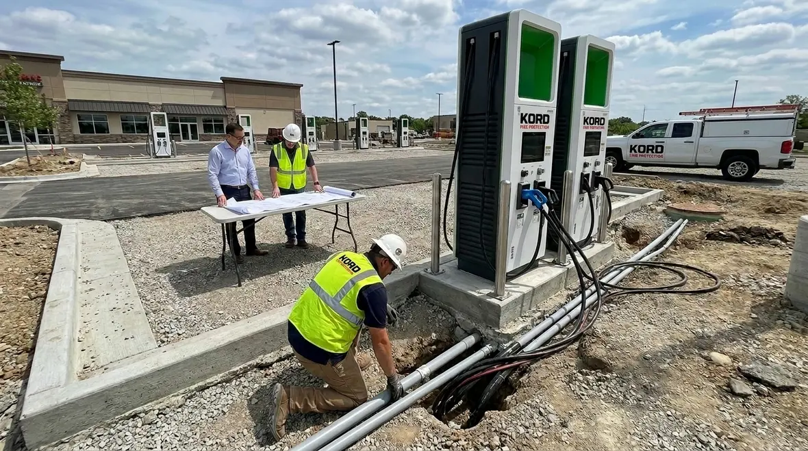 Commercial EV charger infrastructure requirements planning for a commercial property