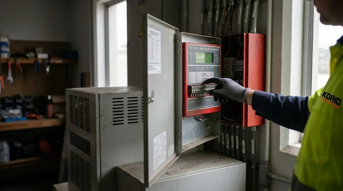 Commercial fire alarm power system control equipment and backup components