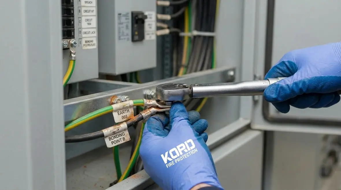 Commercial switchboard and cabling inspection during an electrical safety audit