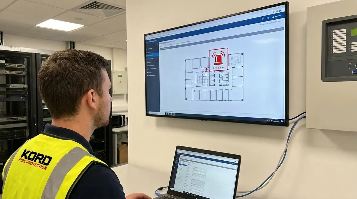 Commercial fire alarm integration with building management systems