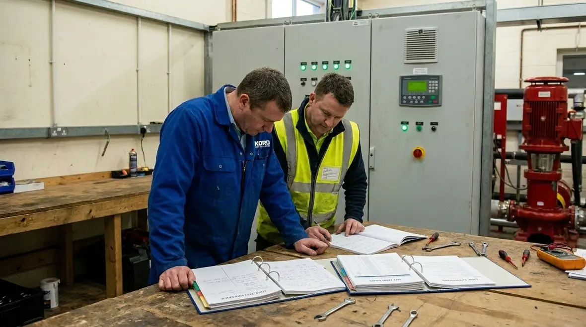 Commercial fire pump controller interface and logic testing equipment
