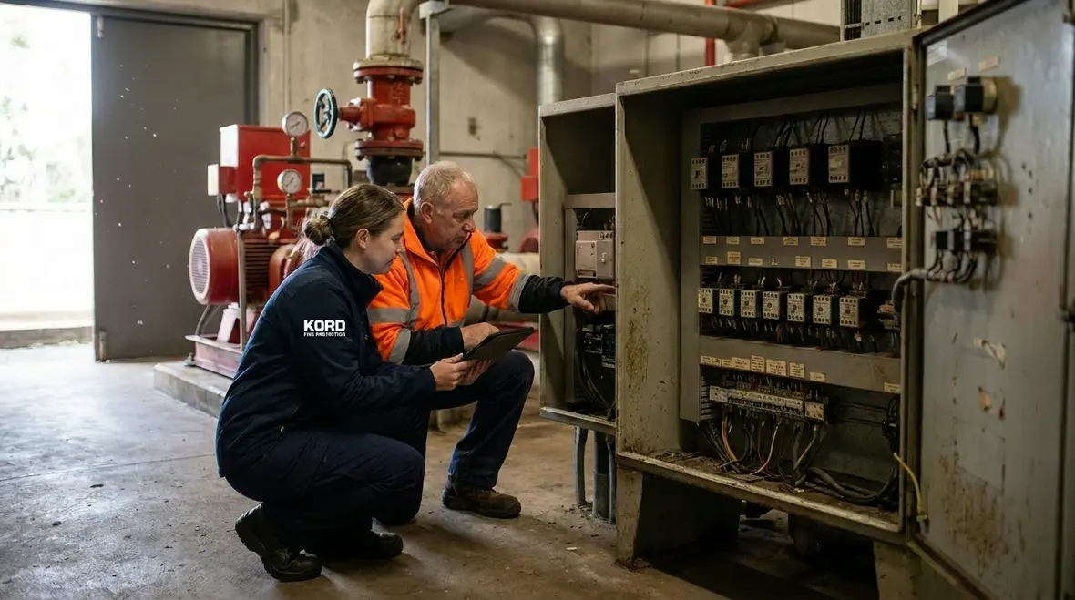 Fire pump component care including bearings seals couplings and controller checks