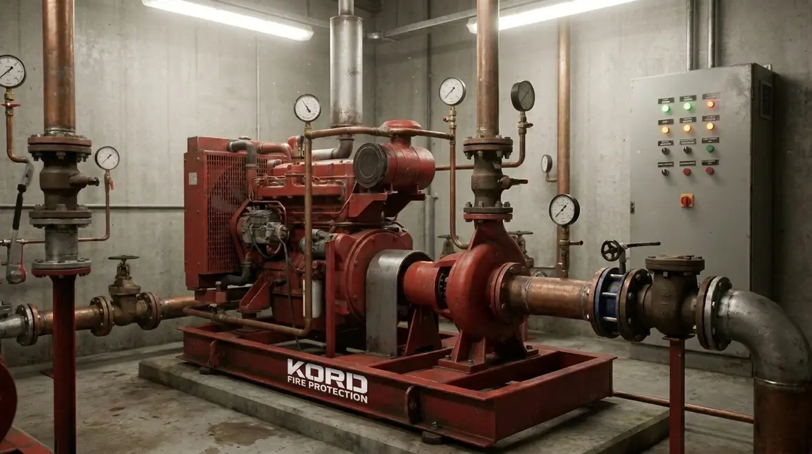 Fire pump room equipment used for commercial fire pump sizing review in Australia
