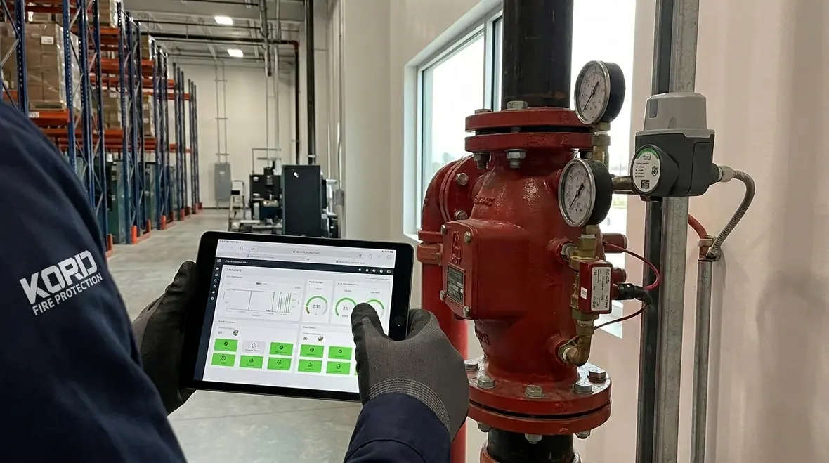 Remote monitoring for commercial fire sprinkler reliability