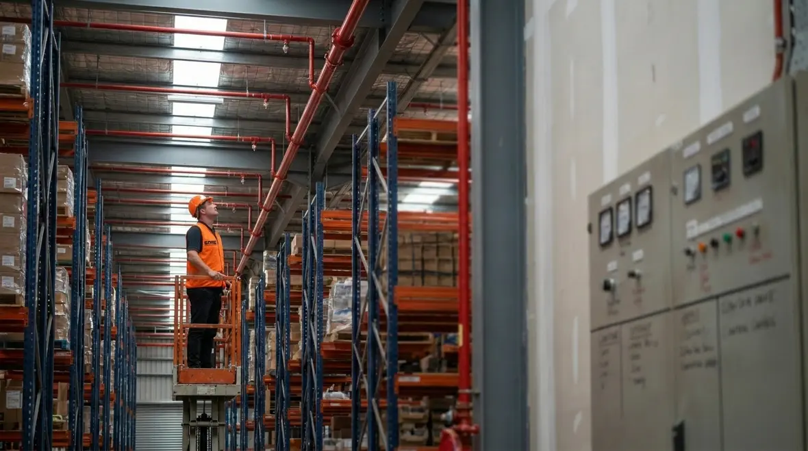 Warehouse layout review for fire suppression design