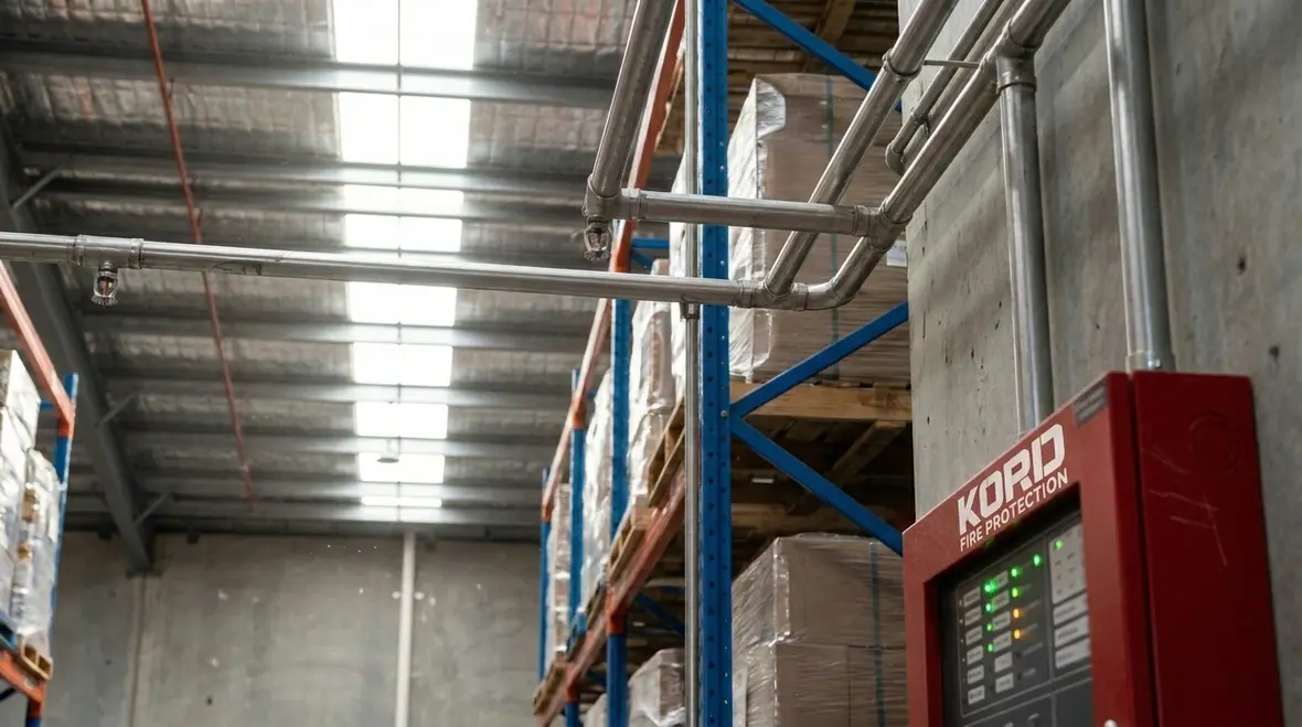 Commercial fire suppression system in a high value storage facility
