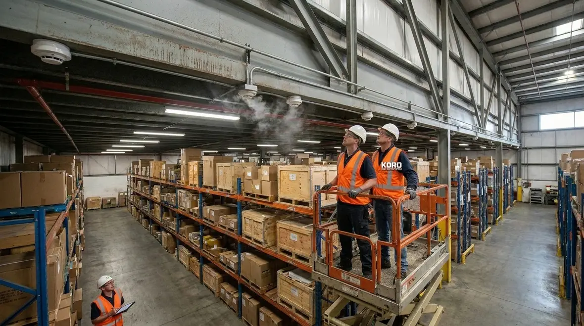Detection zones mapped across warehouse racking mezzanines and loading areas