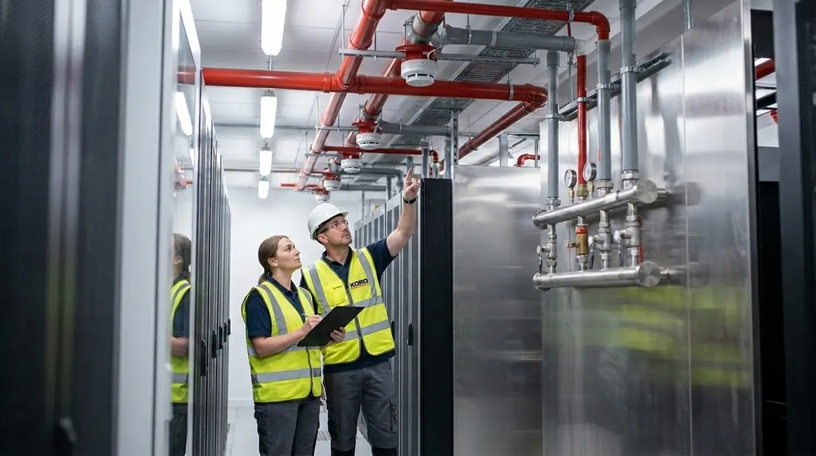 Specialized fire suppression equipment in a modern data center