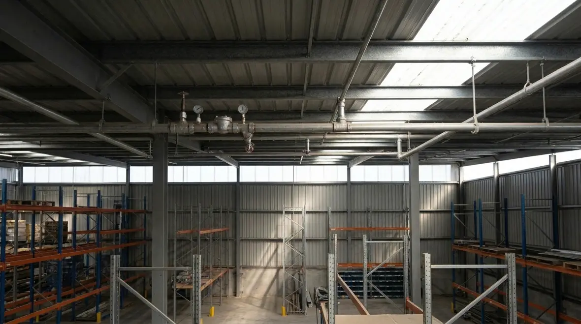 Dry pipe sprinkler inspection in warehouse storage