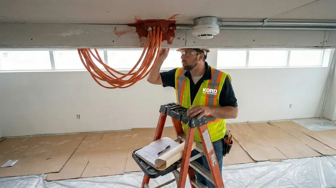 Fire protection coordination during electrical renovations in a commercial facility