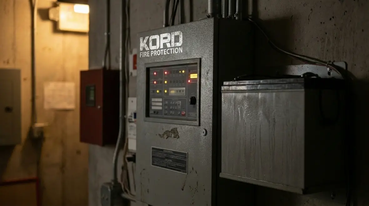 Fire alarm control panel with emergency backup power equipment