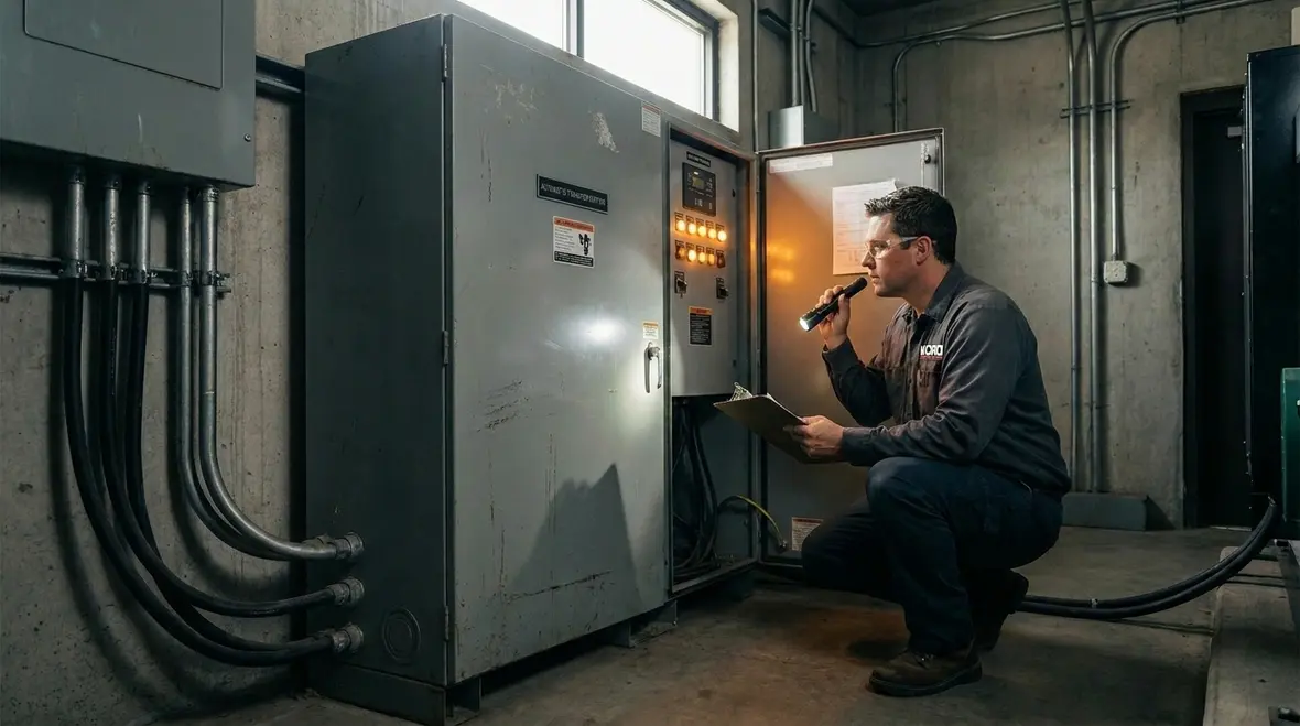 UPS and transfer switch setup for fire system redundancy