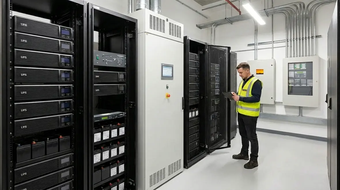 Redundant emergency fire system power for commercial sites