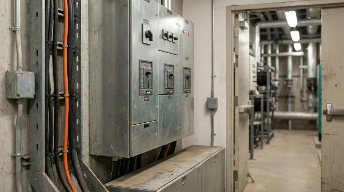 Backup power transfer and fire alarm continuity