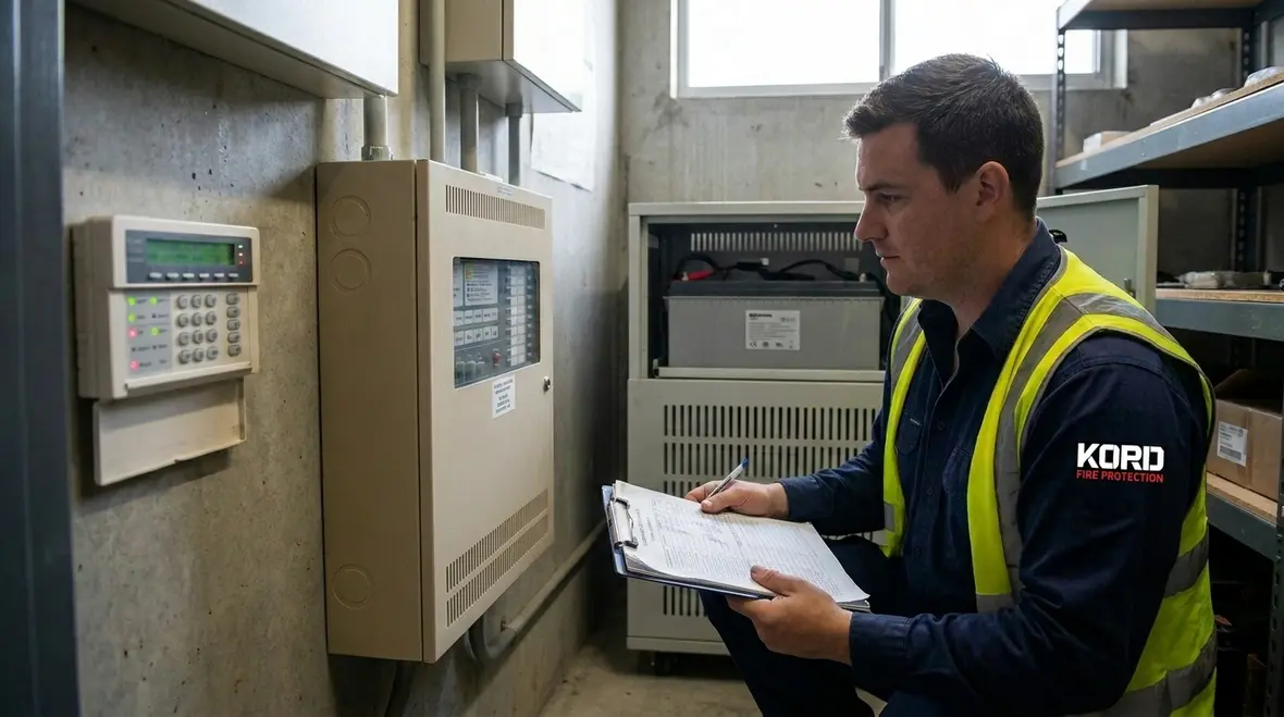 Fire alarm backup batteries selected for compatibility and service life