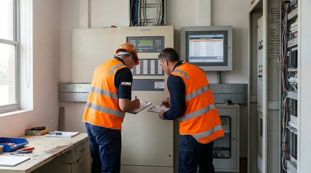 Integrated fire alarm dashboard and building controls in a commercial facility