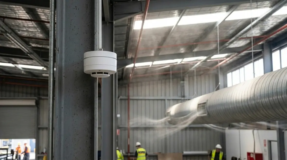 Advanced fire alarm sensor technology in a commercial facility