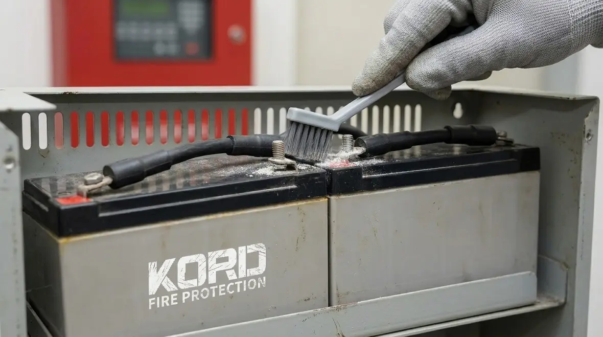 Battery maintenance schedule and inspection setup for fire alarm systems