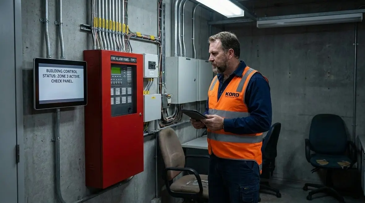 Integrated fire alarm controls in a smart commercial building