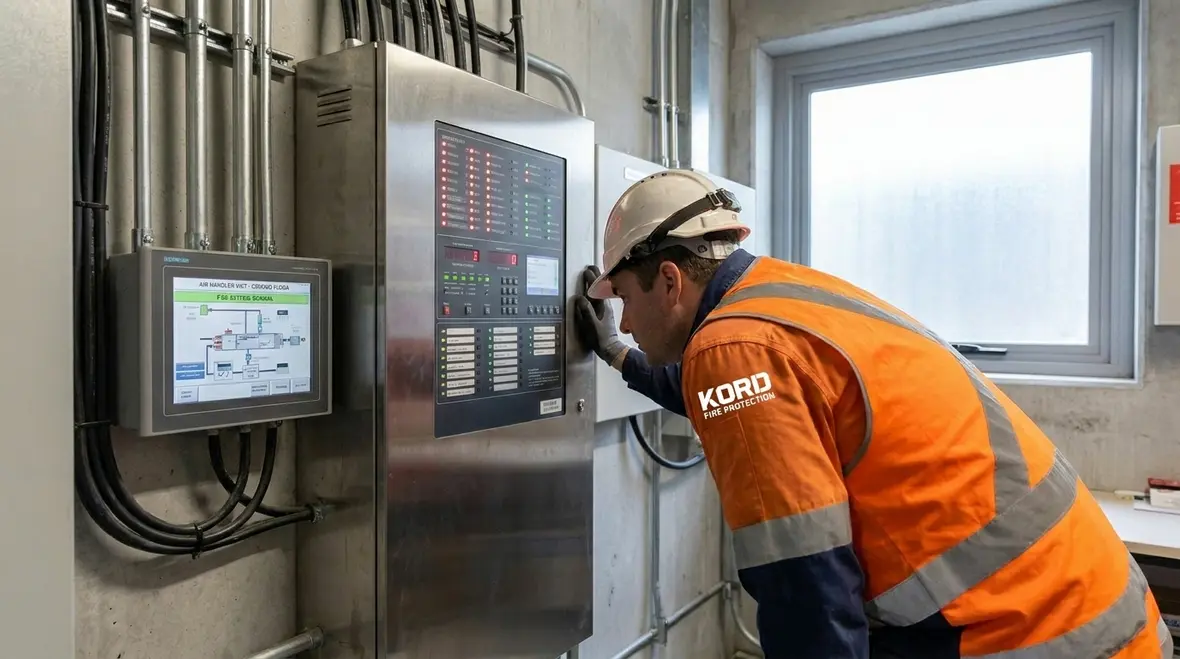 Integrated fire alarm and building automation controls in a commercial facility