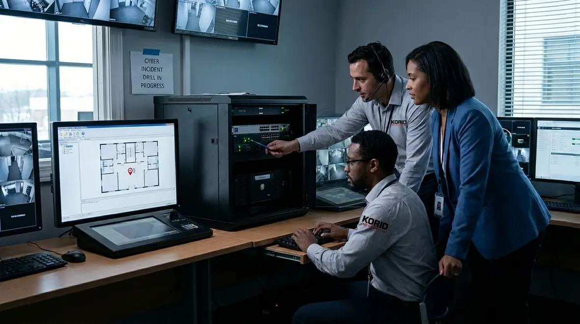 Commissioning integrated fire alarm and building management system interface