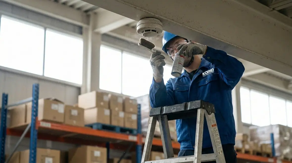 Warehouse smoke detector inspection to reduce nuisance alarms
