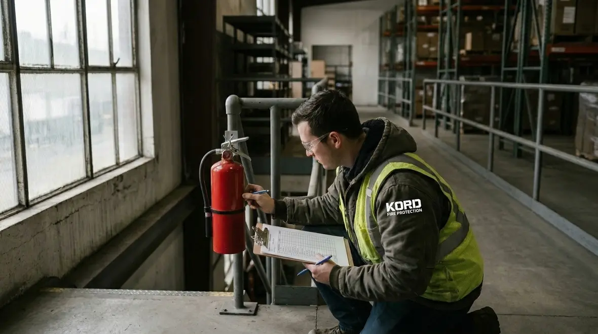 Fire extinguisher coverage in a large multi level commercial layout