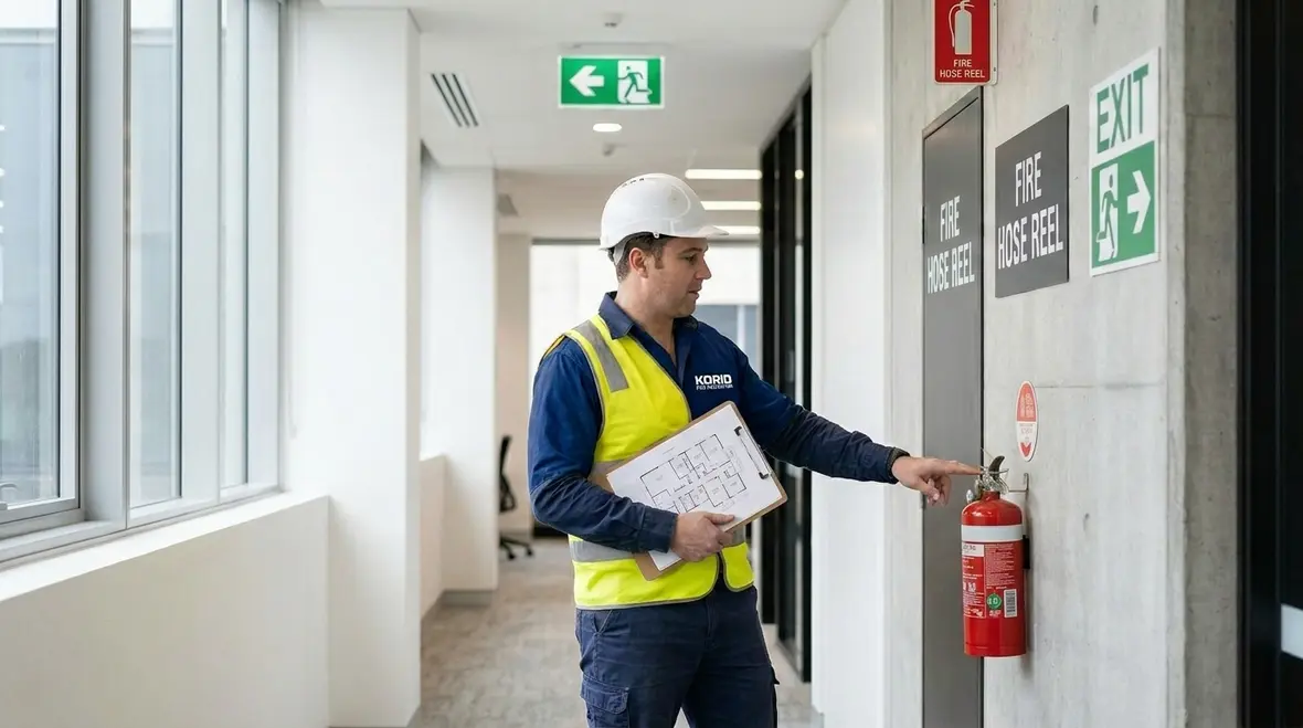 Fire extinguisher placement planning in a commercial facility
