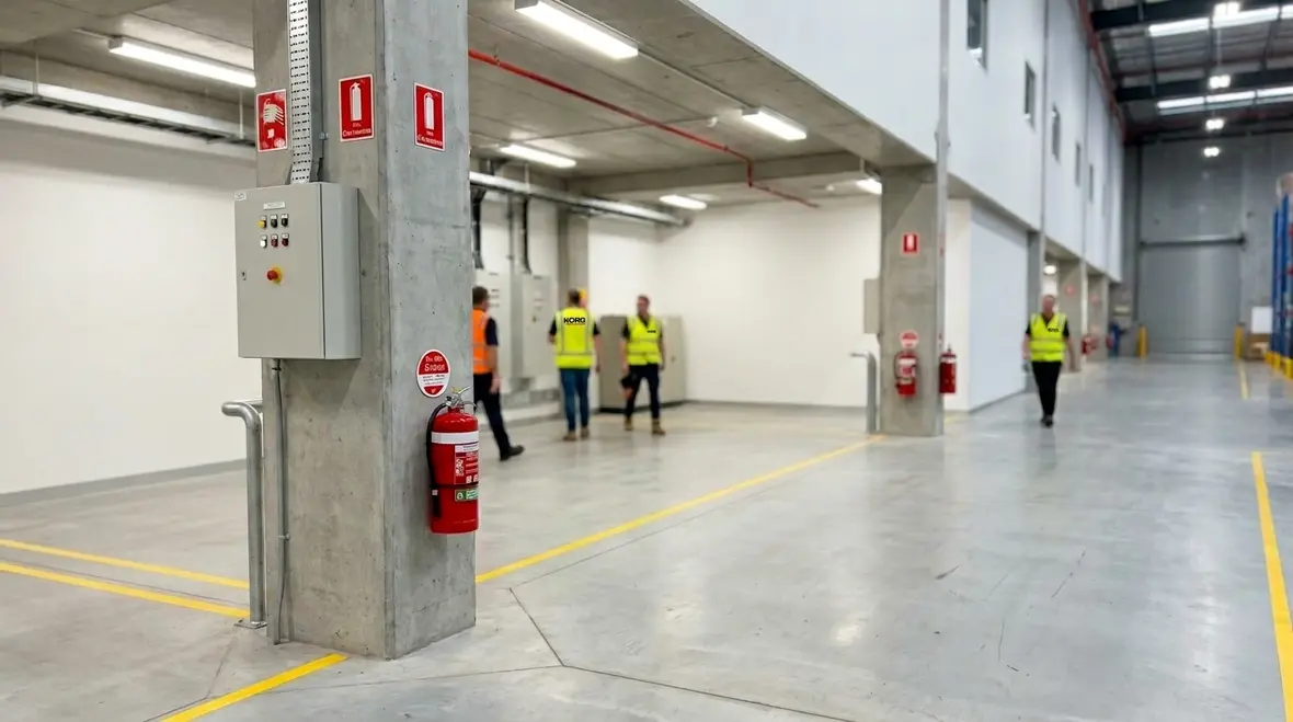 Fire extinguisher placement rules for commercial sites