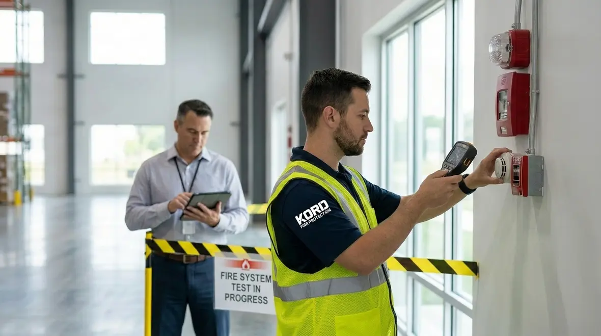 Integrated fire protection system downtime planning on site