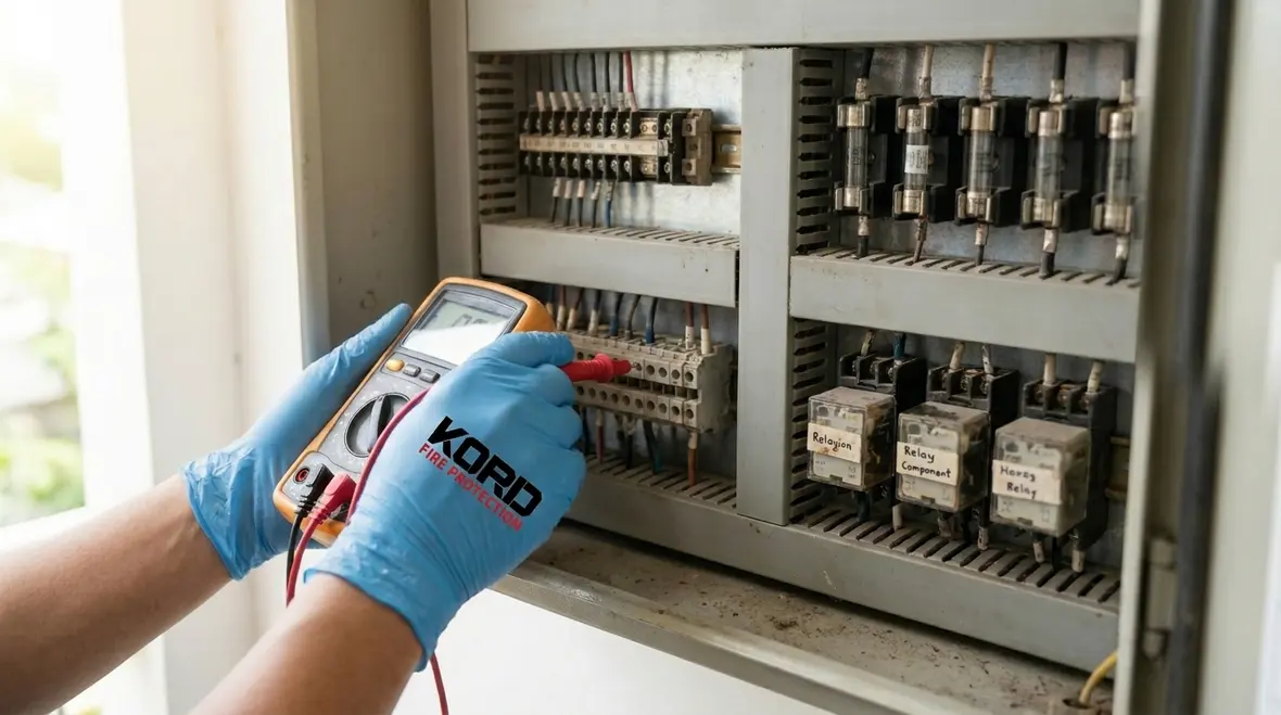 Commercial fire pump electrical control panel for troubleshooting