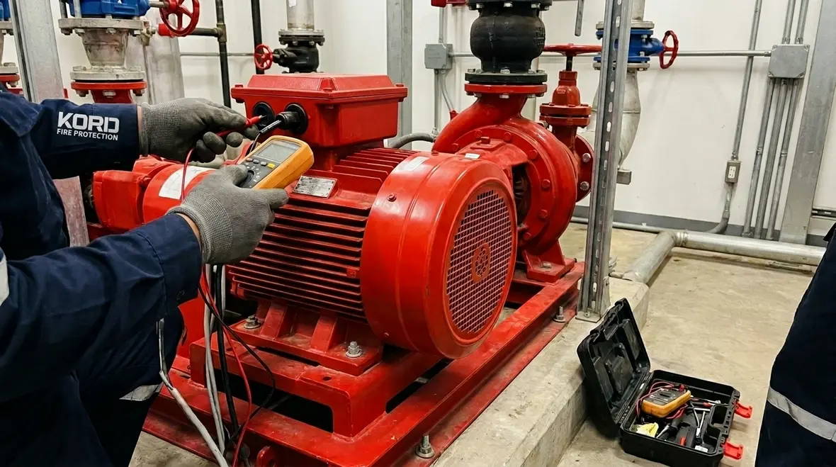 Fire pump motor troubleshooting in an Australian pump room