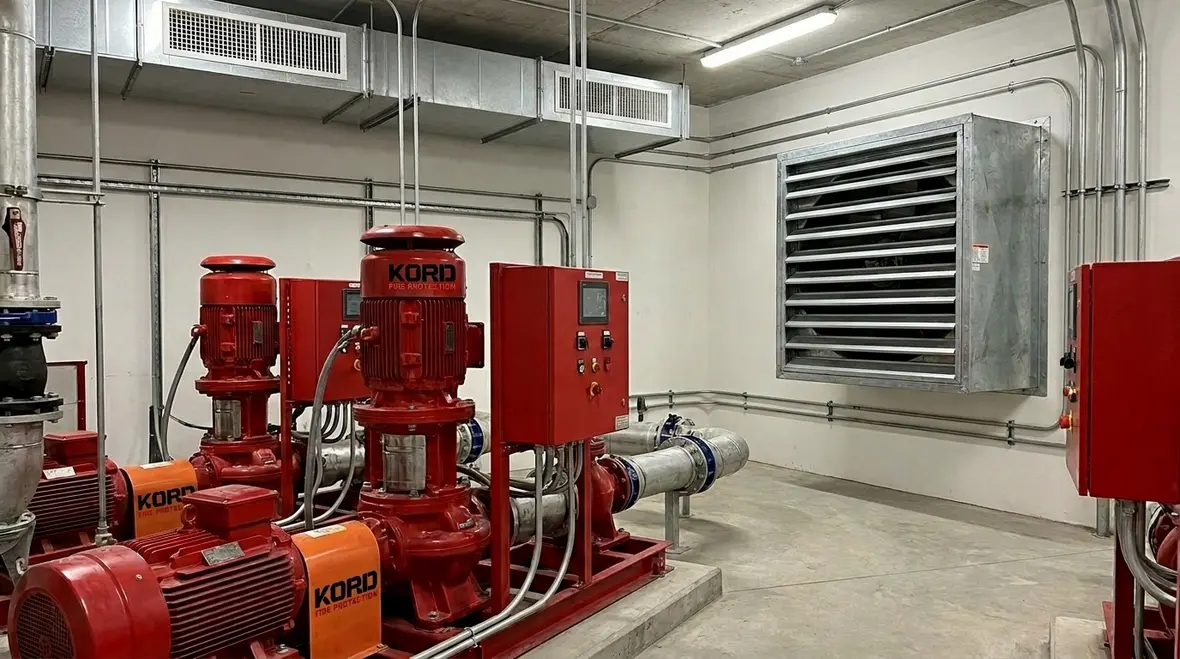 Fire pump room ventilation equipment and controls