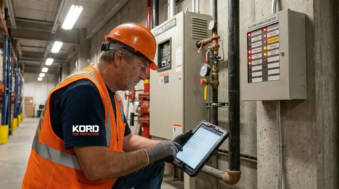 Commercial facility sprinkler electronics with smart alert monitoring dashboard
