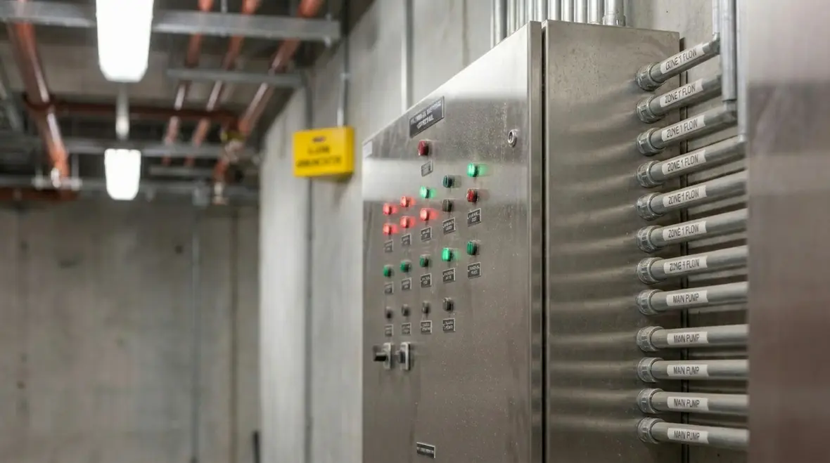 Fire sprinkler system electronics control interface and monitoring hardware