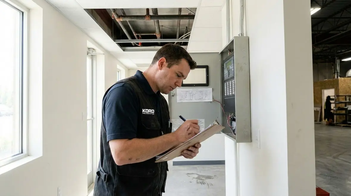 Commercial fire sprinkler upgrade planning and zoning verification